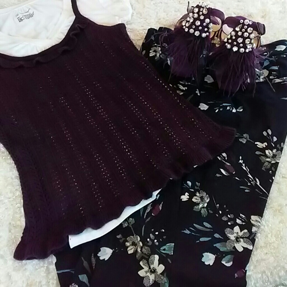 Floral Crop Trouser nwot